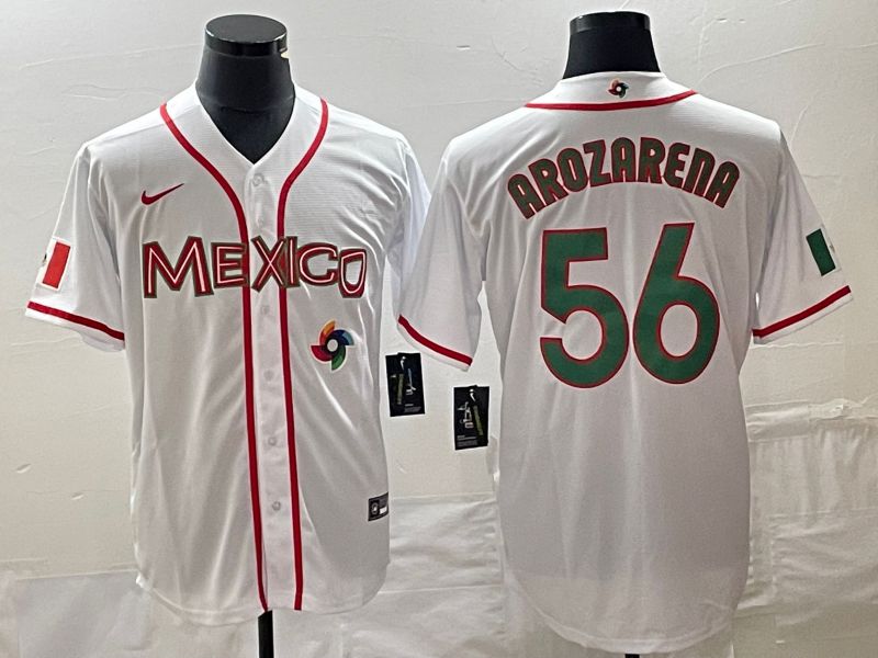 Men 2023 World Cub Mexico #56 Arozarena White green Nike MLB Jersey 11->more jerseys->MLB Jersey